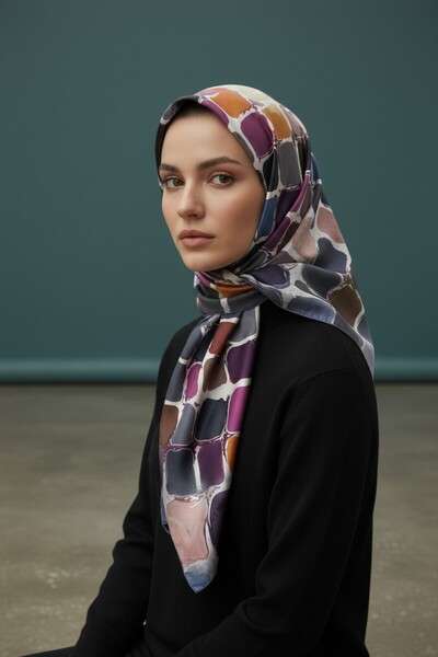 Onur Scarf - SPECIAL PRODUCT New Pattern Silk Look Digital Trend Scarf 90 x 9...