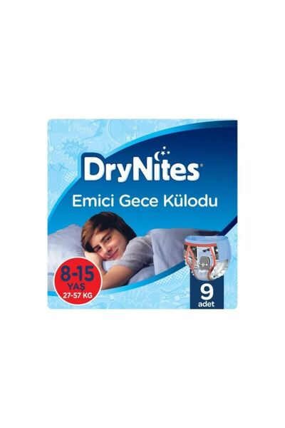 Huggies DRYNİTES EMİCİ GECE KÜLOT BEZ ERKEK 8-13 YAŞ 9 LU 1 PAKET