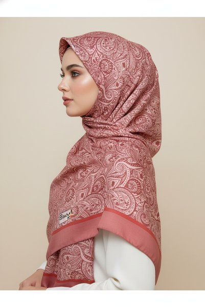 POLO CRAFT شال ناعم بنقشة أوراق الشجر 70×180