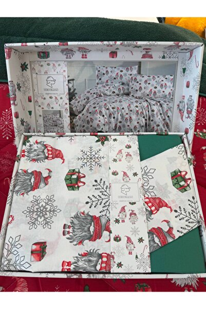 Sudemhome 100% Cotton Christmas Themed Double Duvet Cover Set Christmas Duvet Cover Set