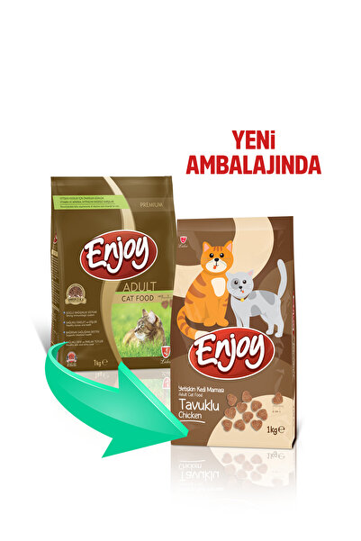 Enjoy TAVUKLU KEDİ MAMASI 1 KG 5 ADET