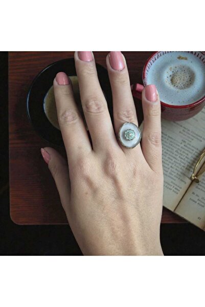 Pawnest Handmade Blue Flower Embossed Vintage Adjustable Ring, Handmade Jewel...