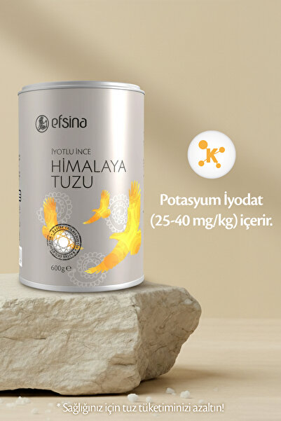 Efsina İyotlu İnce Himalaya Tuzu 600 g Rafine Edilmemiş Tuz