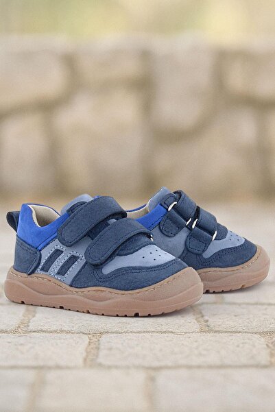 Rakerplus Schaggy Genuine Leather Navy Blue Baby Sneakers