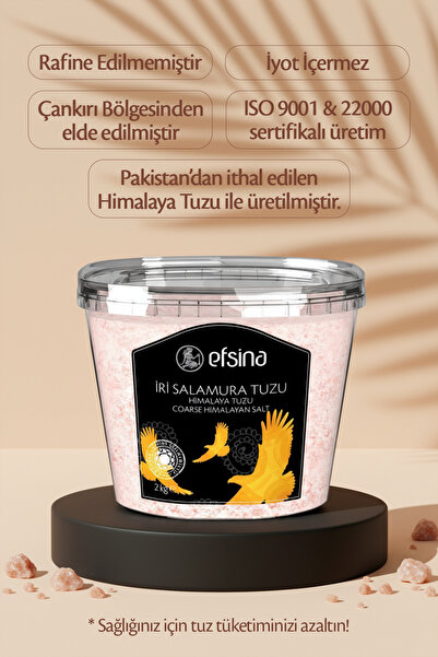 Efsina İri Taneli Himalaya Tuzu 2 kg Rafine Edilmemiş Tuz