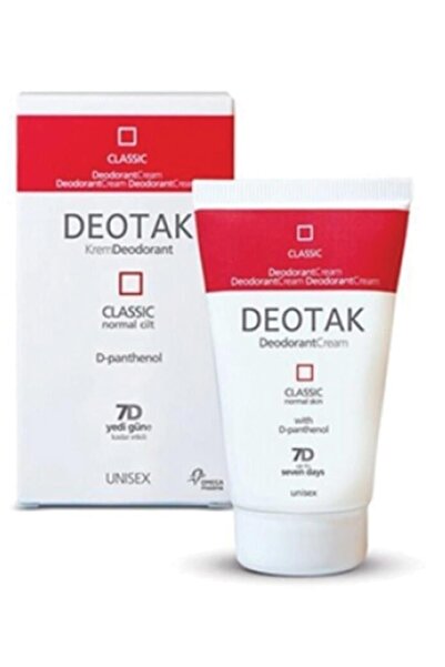 Deotak Classic Koruma 7 Güne Kadar Etkili Hassas Ciltler İçin Kadın - Erkek Kullanım Krem Deodorant 35 ml