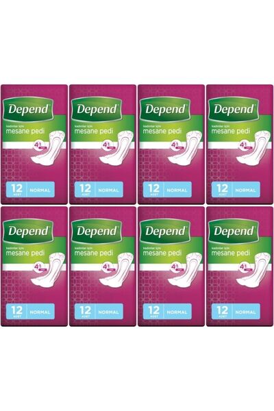 Depend MESANE PEDİ KADIN NORMAL 12 Lİ 8 PAKET