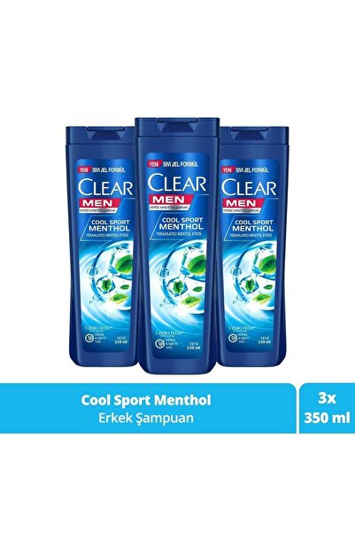 Clear ŞAMPUAN MEN COOL KEP.KAR. MENT.FER. 350 ML 3 ADET