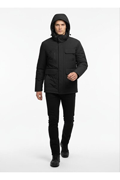 DYNAMO Men's Hooded Water Repellent Windproof Goose down Comfort Fit Coat