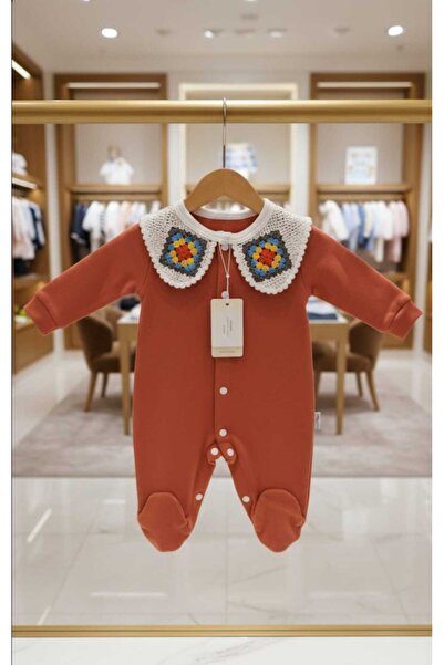 Kidzes Floral Knitted Collar Jumpsuit 3-6 Months Baby Girl