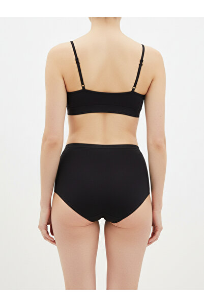 Lüx İpek Chiloți de damă de mărime mare, culoare uni, negru, pachet de 7