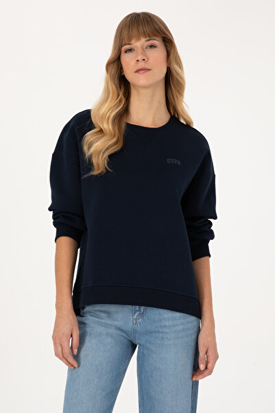 U.S. Polo Assn. Kadın Lacivert Şardonlu Bisiklet Yaka Basic Sweatshırt 503135...