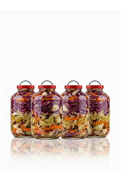 Viyalente برطمان زجاجي 8000 سم مكعب مع غطاء - برطمان مخلل زجاجي سعة 8 لتر