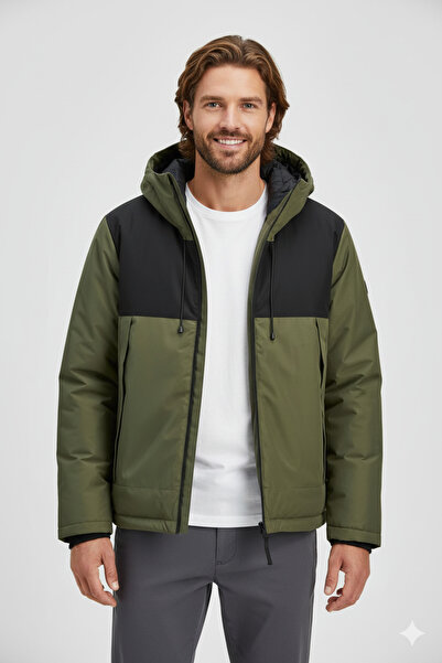 Jack & Jones Jcounion Light Padded Blocking Green Men's Coat 12285586