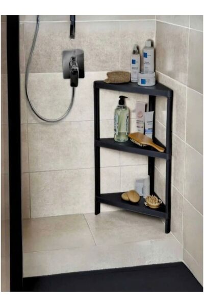 Voltbox رف زاوية مكون من 3 طبقات - رف مطبخ الحمام - منظم منظم