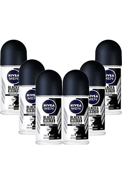 NIVEA ROLL-ON İNVİSİBLE BLACK&WHİTE ERKEK 50 ML 6 ADET