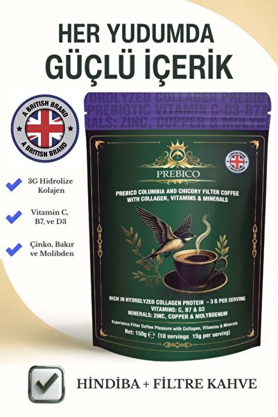 Prebico Prebiyotik, Kolajen, Multivitamin, Multimineral ve Hindiba İçeren Col...