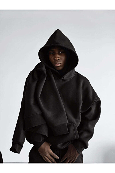 KHAYN ERKEK PAMUKLU OVERSİZE KAPŞONLU KANGURU CEP BASİC HODDİE SWEATSHIRT K7001KSW