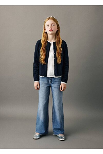 MANGO Kids Yıpranmış paçalı wideleg jean