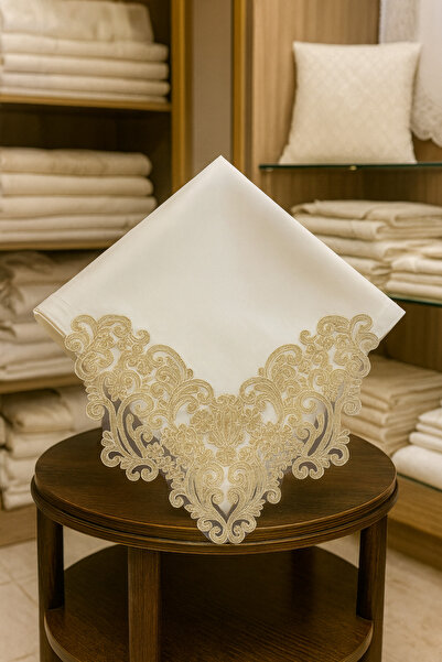 Çeyiz Bahçesi Французька мереживна коробка для обручок кремового кольору з ка...