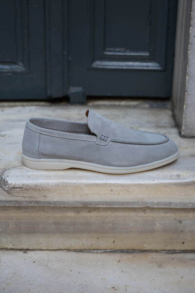 Vantaggio Мъжки мокасини Loop Grey Suede от 100% естествена кожа