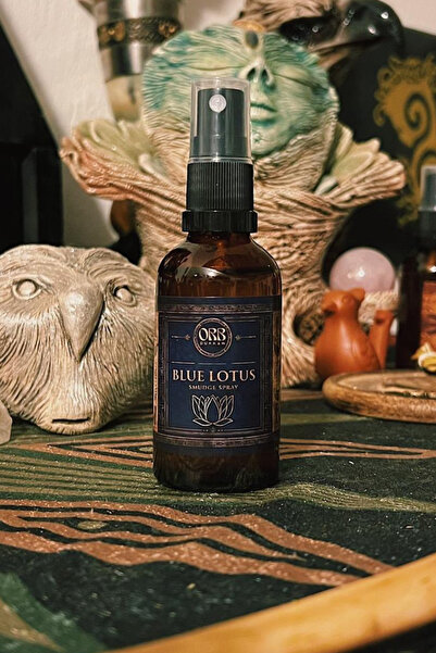 Orb dükkan Blue Lotus Smudge Spray I Mavi Lotus Tütsü Sprey I Meditasyon,Yoga...