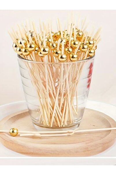 Yenigeldi 24 قطعة من أعواد الأسنان المصنوعة من الخيزران لحفلات الكوكتيل والمق...