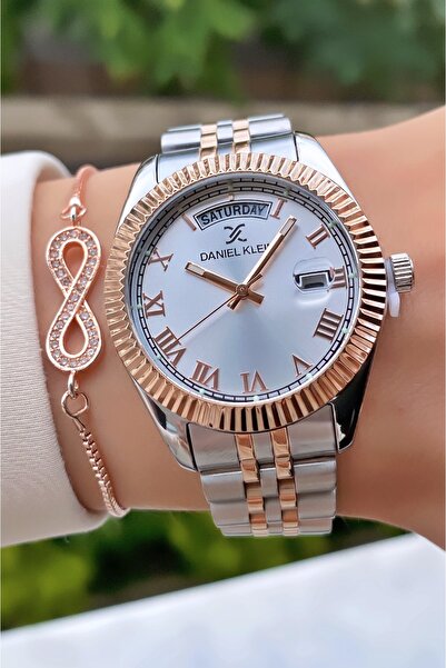 Daniel Klein Marka Rose Gold Renk Kare Küçük Kasa İnce Kordon Kadın Kol Saati - Bileklik Hediyeli