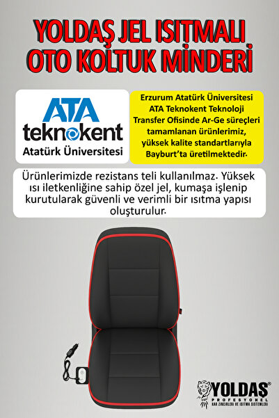 YOLDAŞ Jel Isıtmalı SIRTLIKLI TEK Oto Koltuk Minderi 1 yıl garanti