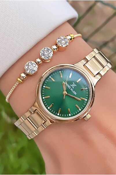 Daniel Klein Marka Altın Renk 2 Yıl Garantili Kadın Kol Saati - Bileklik Hediyeli