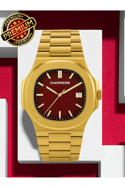 arpat time saat aksesuar Premium, Eşref Single Calendar Red Dial, Steel Men's Watch