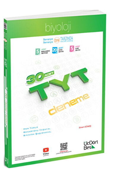 Üç Dört Beş Yayıncılık 345 - 2026 TYT Biyoloji 30 Deneme