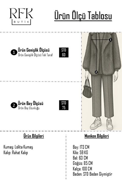 RFK Butik Women's Soft Textured Lolita Fur Coat - Beige