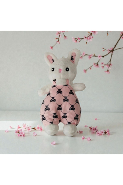 FEYSSHOP 30 cm sevimli tavşan peluş-tulumlu-uyku-oyun arkadaşı