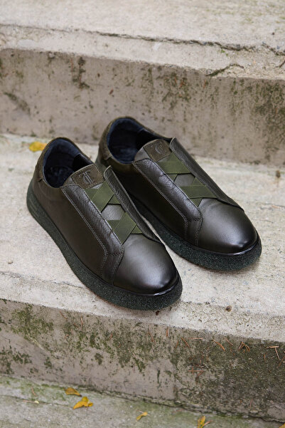 Vantaggio Tonelli Green 100% Genuine Leather Men's Casual Shoes