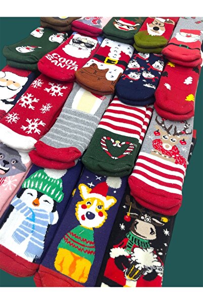 myDea Πρωτοχρονιάτικες κάλτσες Unisex Towel Πρωτοχρονιάτικες κάλτσες 3 ΖΕΥΓΑ Χριστουγεννιάτικες κάλτσες νέας σεζόν