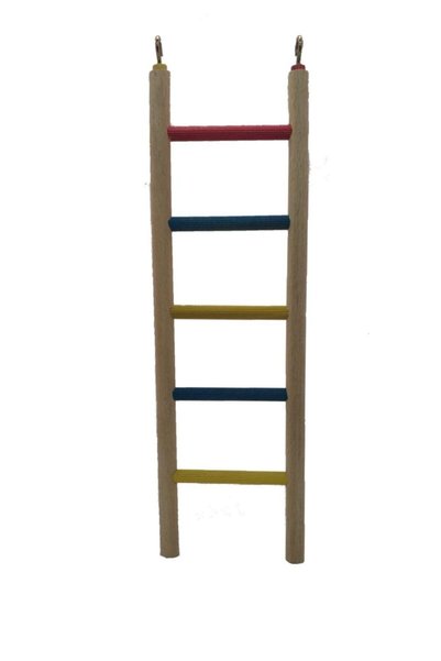 UniqBirdToys سلم طيور خشبي كبير من ترينديم 30 سم (ملون)
