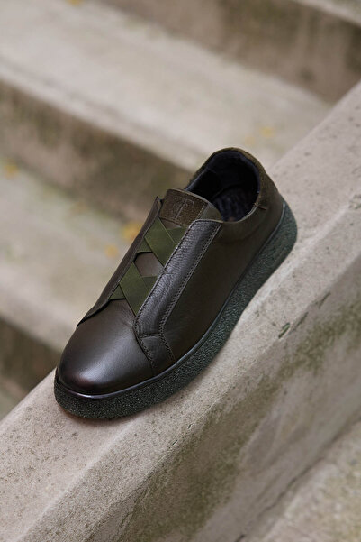 Vantaggio Tonelli Green 100% Genuine Leather Men's Casual Shoes