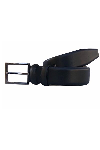 GoDeri Шкіряний чорний класичний ремінь для брюк 3,5 см = dk-0029