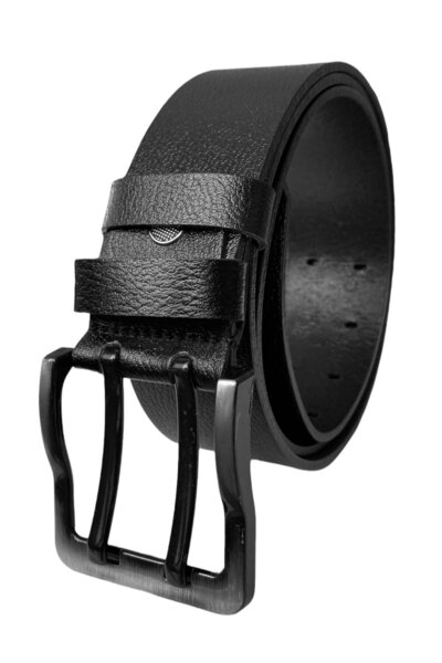 GoDeri 100% γνήσιο δέρμα, διπλή γλώσσα μαύρο 4,5 cm μονοκόμματο τζιν, αθλητική ζώνη=dk-110