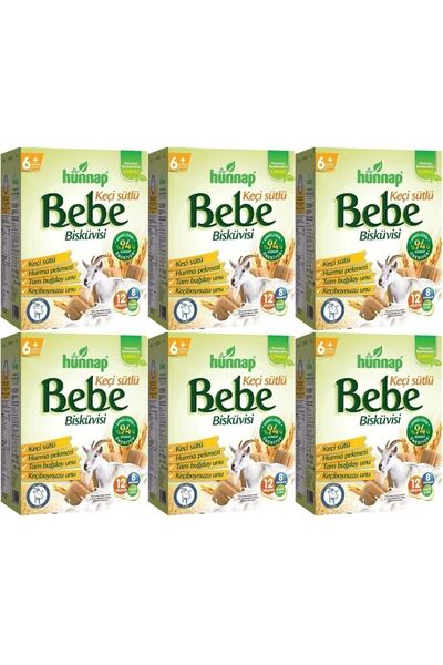 Hünnap Keçi Sütlü 6+ Ay Bebe Bisküvisi 6 x 400 G