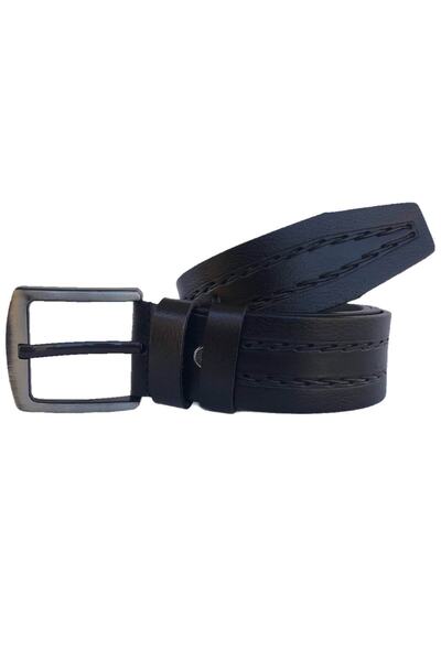 GoDeri Чорний ремінь із візерунком під натуральну шкіру = dk-0022