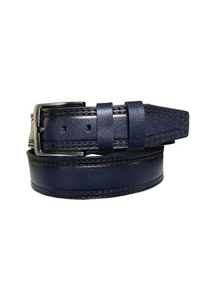 GoDeri Справжня шкіра, подвійний шов, принт, синій джинсовий спортивний ремінь 4,5 см = hs-dk-0007