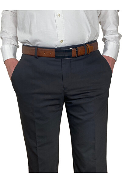 GoDeri 100% натуральна шкіра Коричневий класичний тканинний ремінь для брюк 35 см