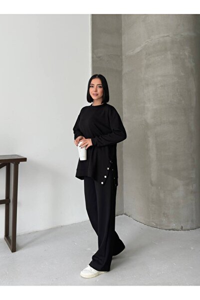 Tarzımızbir طقم ملابس علوية وسفلية من قماش المودال مكون من حواف أسطوانية قطع ...