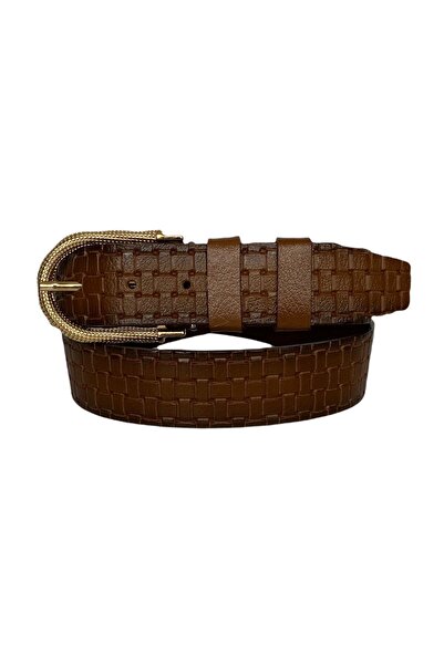 GoDeri 100% piele naturală, curea maro pentru blugi pentru femei cu cataramă aurie 4 cm=70-an-byn