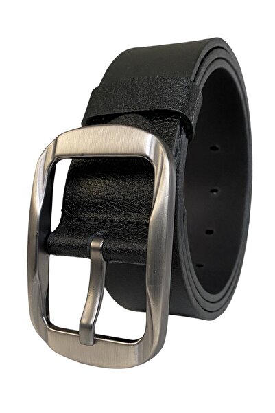 GoDeri 100% γνήσιο δέρμα, Legendary Smoked Oval Buckle; Μαύρη ζώνη 4 cm=καπνιστή.οβάλ