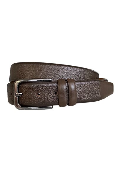 GoDeri 100% Γνήσιο Δέρμα Ποιότητας, Σκούρο Καφέ Κλασικό, Υφασμάτινη Ζώνη Παντελονιού 3,5 cm=dk-142-143-144