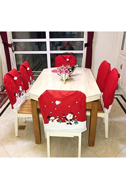 WEBYO Set 6 huse pentru spatarele scaunelor, Motive de Craciun, Marime universala, 60x50 cm, Flanel