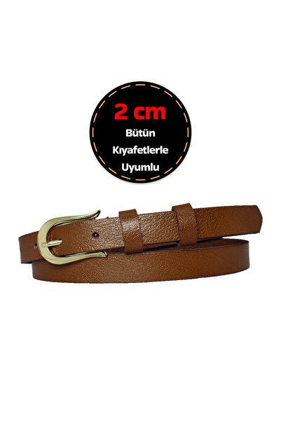 GoDeri 100% Prava koža , Boja Sa kopčom Tanka 2 cm Sveta Smeđa Ženska K Kaiš ...